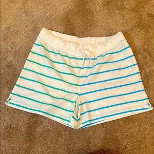 Striped White and Blue Women's Shorts